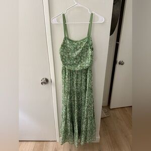 Max Studio Green Floral Midi Dress